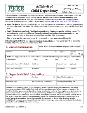 Child Dependency Affidavit