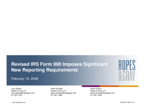 Revised IRS Form 990 Reporting Requirements
