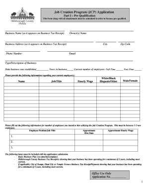 Small Business Job Creation Program (JCP)