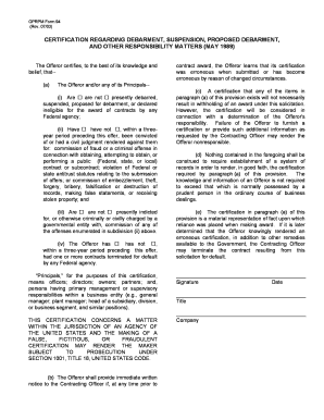 OPRPM Form 94 Certification