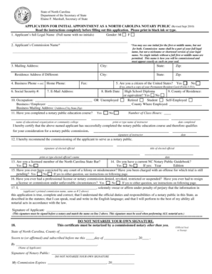 North Carolina Notary Public Application
