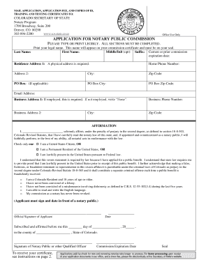Colorado Notary Public Application
