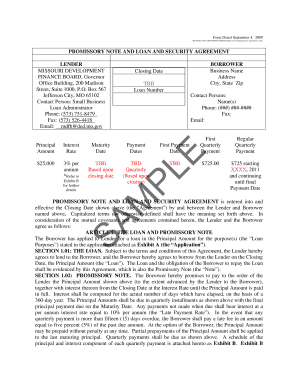 Loan agreement form - loan agreement and securtity agreement form