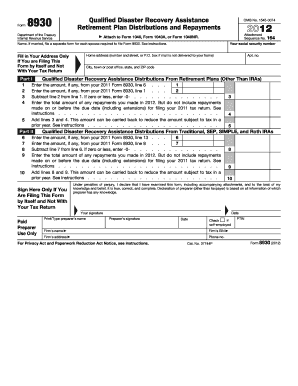 IRS Form 8930 2012