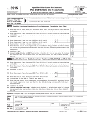 IRS Form 8915 2007