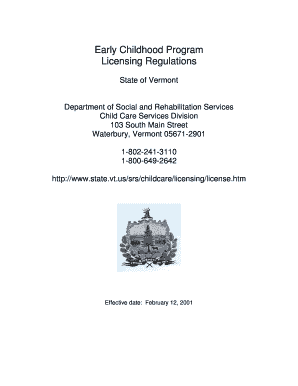 early childhood program license reapplication vt online