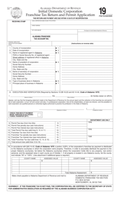 Alabama Franchise Tax Return and Permit Application