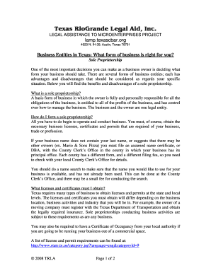 Texas Sole Proprietorship Guide