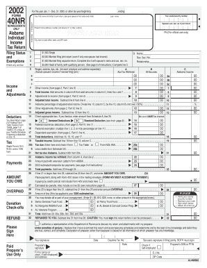 Alabama Nonresident Income Tax Return