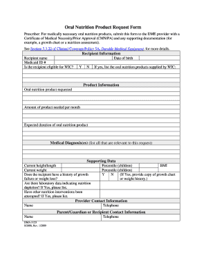 Age caulater - nutrition product form