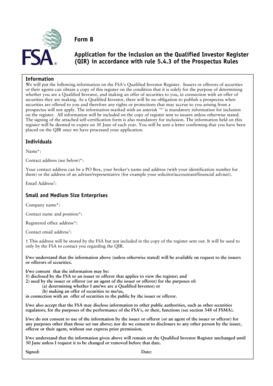 Qualified Investor Register Application