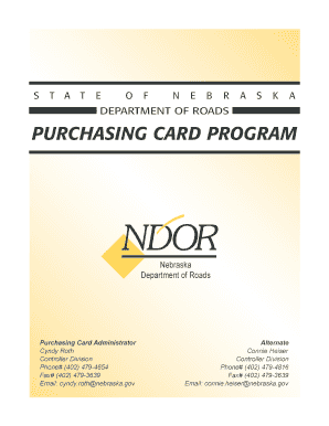 PURCHASING CARD PROGRAM - nebraskatransportation