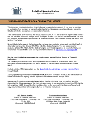 Virginia Mortgage Loan Originator License Application