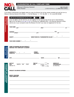 Pool sign in sheet template - missouri no call list