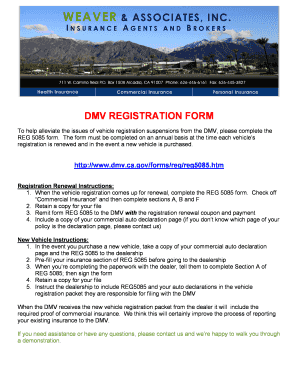 Vehicle Registration Renewal Ca >> Dmv Form Reg 5085 - Fill Online, Printable, Fillable ... Vehicle Registration Renewal Ca >> Dmv Form Reg 5085 - Fill Online, Printable, Fillable ...