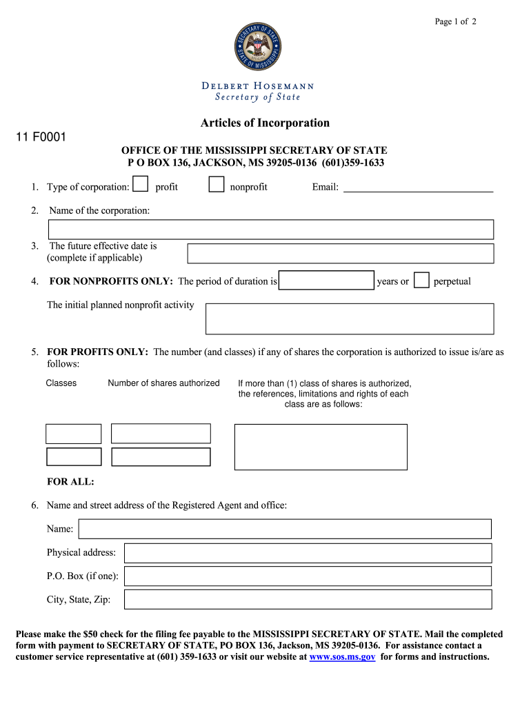 Nonprofit Articles Of Incorporation Template PDF Template