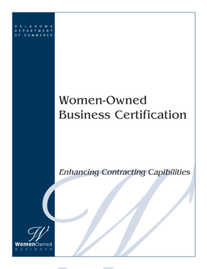 Oklahoma Women-Owned Business Certification Application