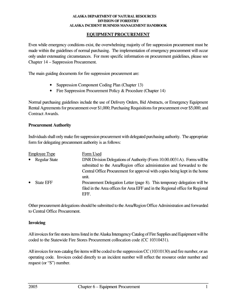 A Chapt 6 Equipment Procurement - Division of Forestry - State of - forestry alaska Preview on Page 1