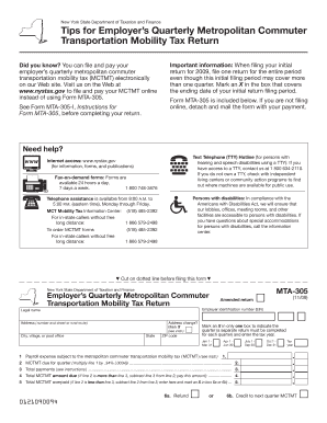 mta 305 2010 insturctions form