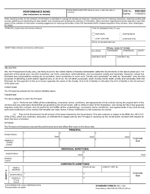 Performance bond 9000 0045 form 25 pdf filler