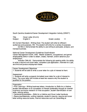 Title Cover Letter - South Carolina Department of Education - ed sc