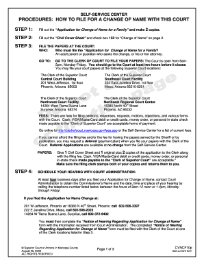 where to file cochise county az name change request form