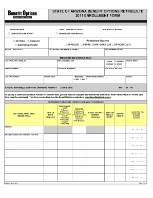 Arizona Retiree/LTD Enrollment Form