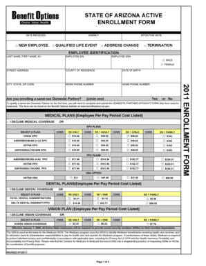Arizona Active Enrollment Form