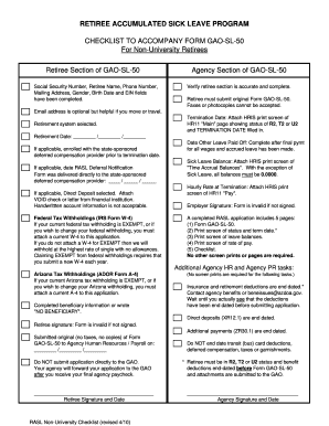 RASL Non -University Employee Checklist - gao az