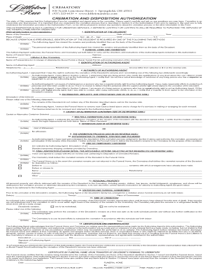 Ohio Cremation Authorization Form