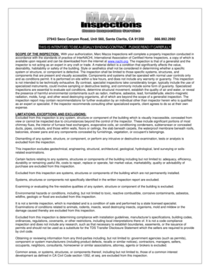 Example of a word scale - Mazza Inspections Contract