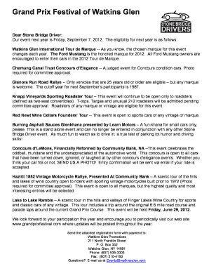 Grand Prix Festival Registration Form