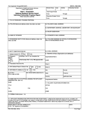 Individual Fellowship Progress Report