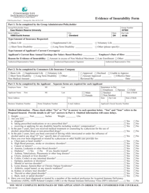 Evidence of Insurability Form