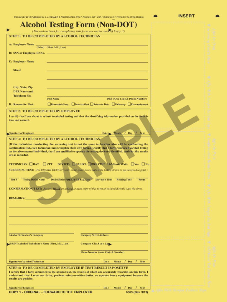 who receives the employer s copy of the alcohol testing form atf Preview on Page 1