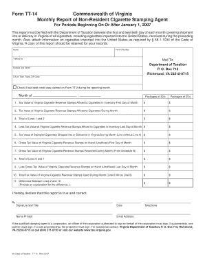 Commonwealth of Virginia Monthly Report of Non-Resident ... - tax virginia