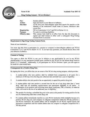 NCAA Division I Drug-Testing Consent Form