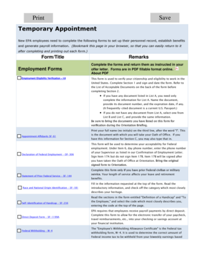 US Federal Employment Forms