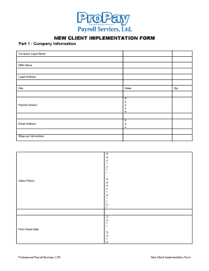 implementation form