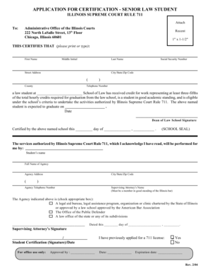 Illinois Senior Law Student Certification