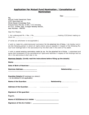 Mutual Fund Nomination Form