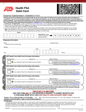 Health Care Account Debit Card Substantiation Form