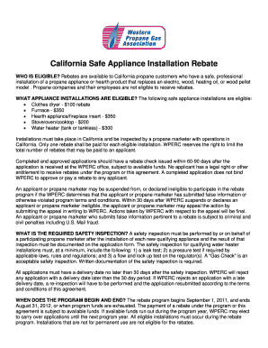 California Safe Appliance Installation Rebate