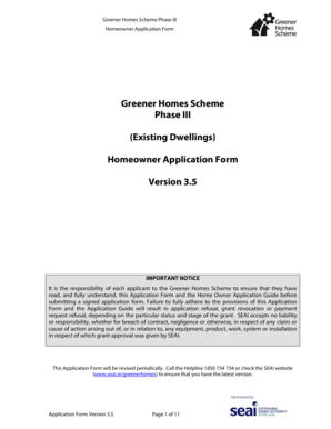 Greener Homes Scheme Phase III Homeowner Application Form