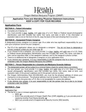 Oregon Medical Marijuana Program Application Form