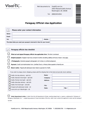 Paraguay Non-Resident Visa Application