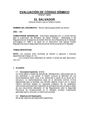 Seismic Code Evaluation Form - El Salvador - eird