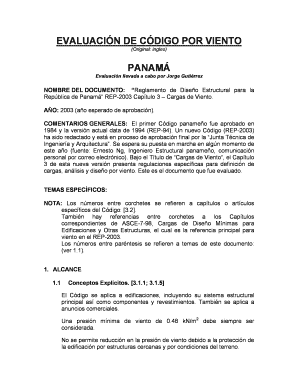 WIND CODE EVALUATION FORM - PANAMA - eird