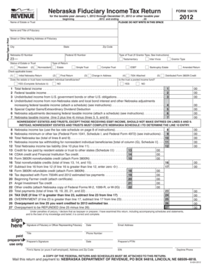 Nebraska Fiduciary Income Tax Return 1041N