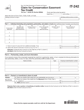 New York Conservation Easement Tax Credit Form IT-242